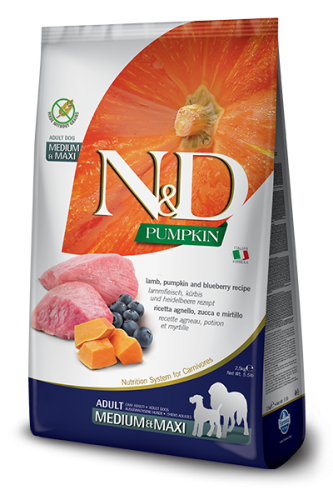 N&D Pumpkin Medium&Maxi Adult Lamb&Blueberry